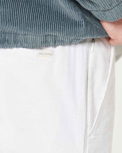 Hollister Slim Straight Hose aus Leinenmischung in White für Herren