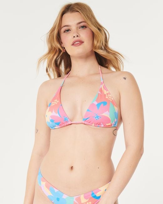 Hollister Multicolor Ribbed Multi-way Triangle Bikini Top