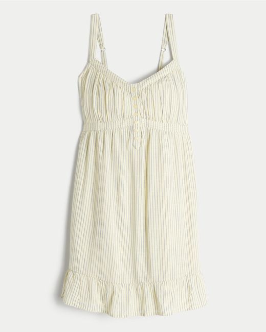 Hollister Natural Button Front Mini Dress