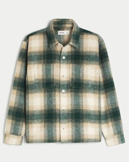 Hollister Angeraute Hemdjacke in Green für Herren