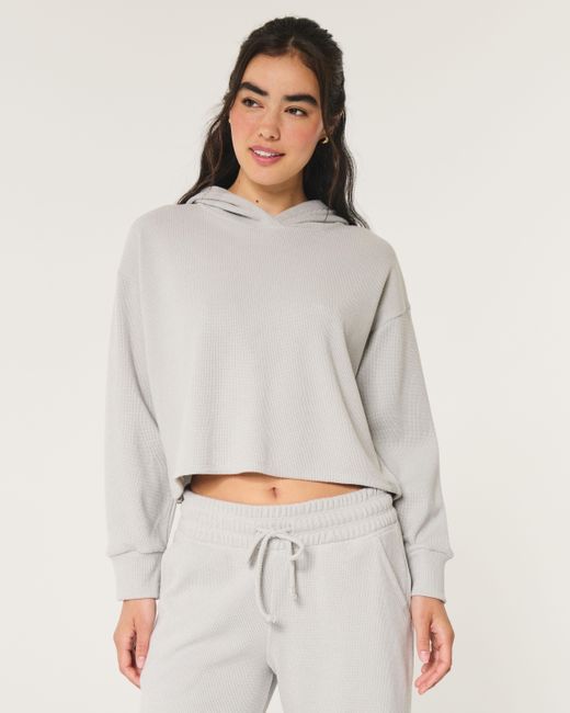 Hollister Gilly Hicks Cozy Waffle Hoodie in Grey Lyst UK
