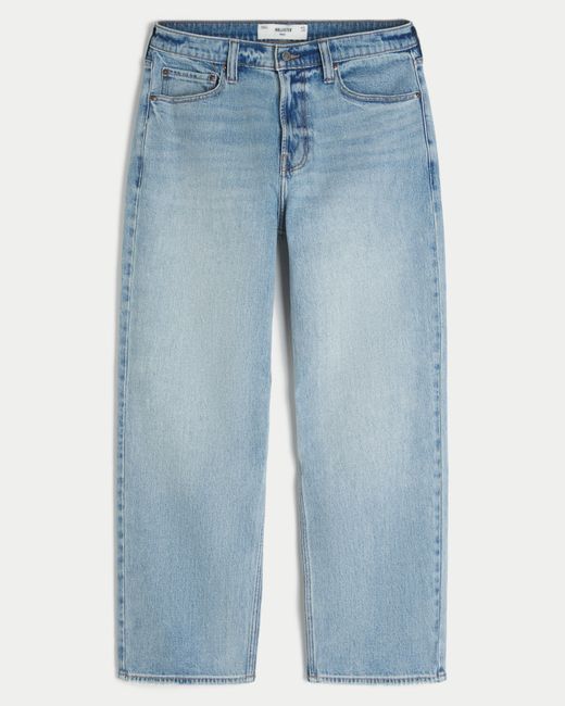 Hollister Blue Spider Embroidery Baggy Jeans for men