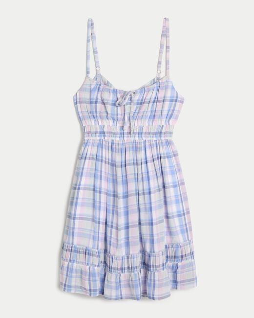Hollister Blue Tie Back Mini Skort Dress