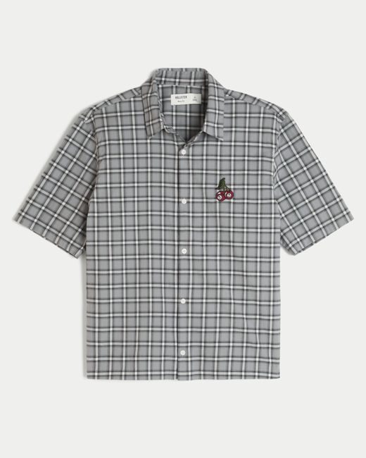 Hollister Gray Boxy Short-sleeve Cherry Graphic Shirt for men