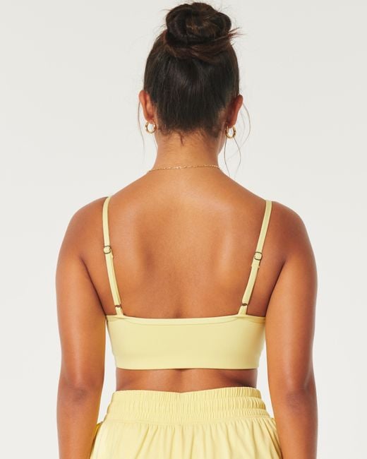 Hollister Yellow Gilly Hicks Active Recharge Tipped Under-bust Sports Bra