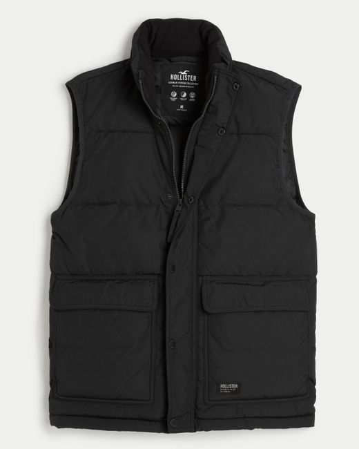 Hollister Black Ultimate Puffer Vest for men