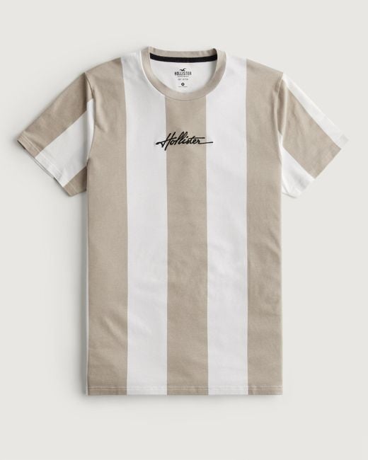 Hollister Gestreiftes T-Shirt mit Logo in Weiß für Herren | Lyst DE