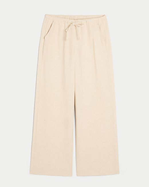 Hollister Natural Baggy-Hose zum Hineinschlüpfen aus Leinenmischung