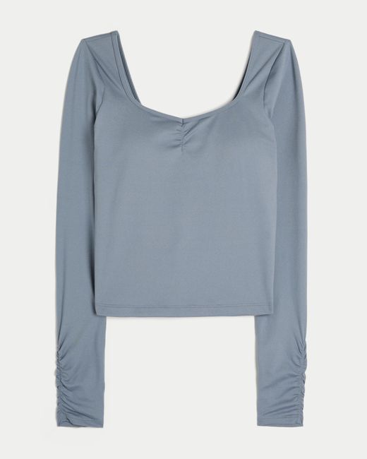 Hollister Blue Gilly Hicks Active Recharge Cinch Sweetheart Top