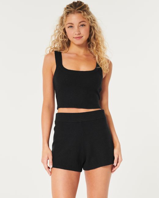 Hollister Black Gilly Hicks Sweater-knit Shorts
