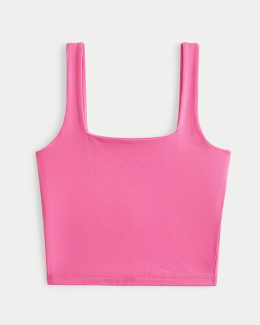 Hollister Pink Soft Stretch Seamless Fabric Square-neck Tank