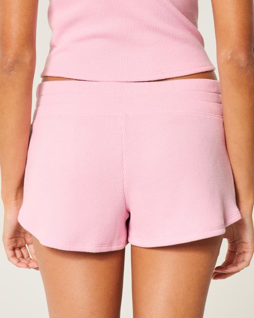 Hollister Pink Gilly Hicks Cozy Waffle Mini Shorts