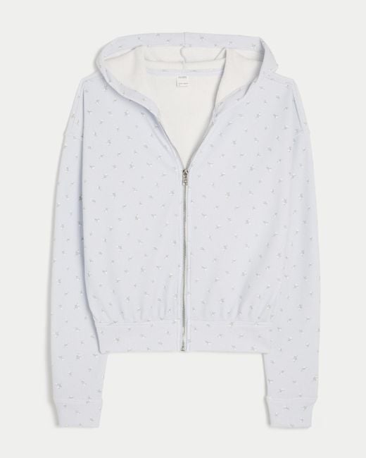 Hollister Blue Gilly Hicks Relaxed Zip-up Waffle Hoodie