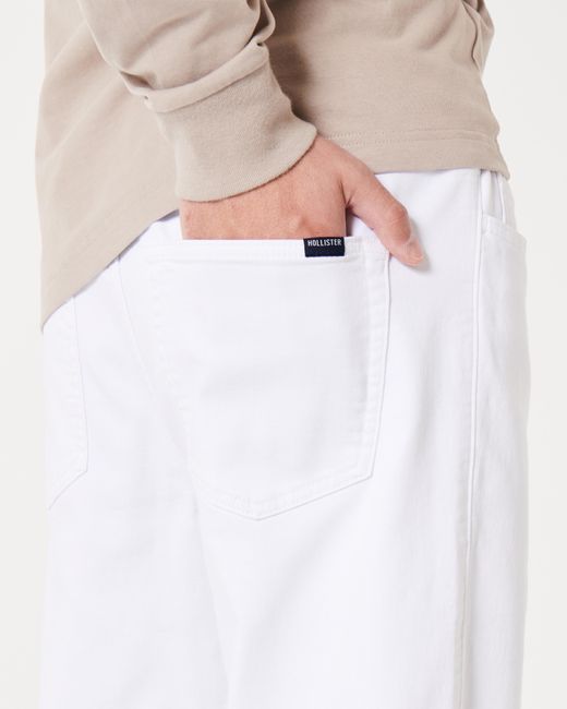 Hollister White Relaxed Joggers for men