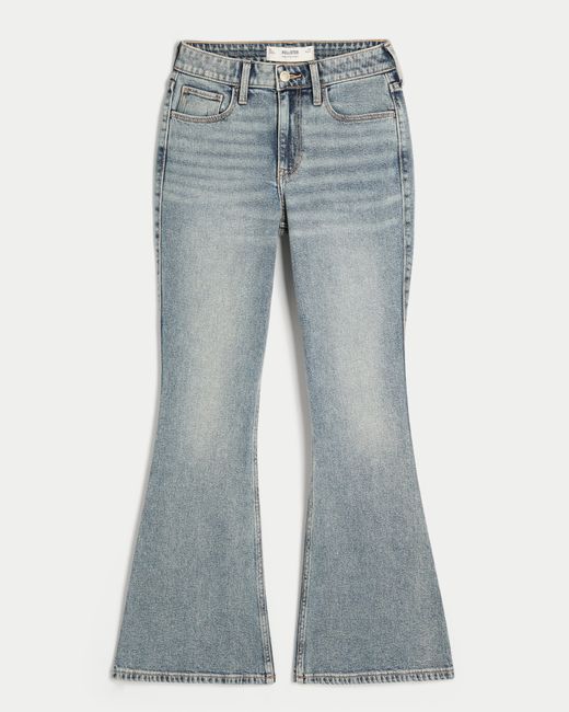 Hollister Blue High-rise Medium Wash Flare Jeans