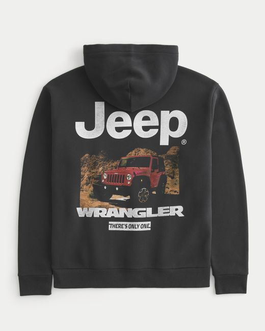 Hollister Hoodie mit Jeep Wrangler-Grafik in Black für Herren