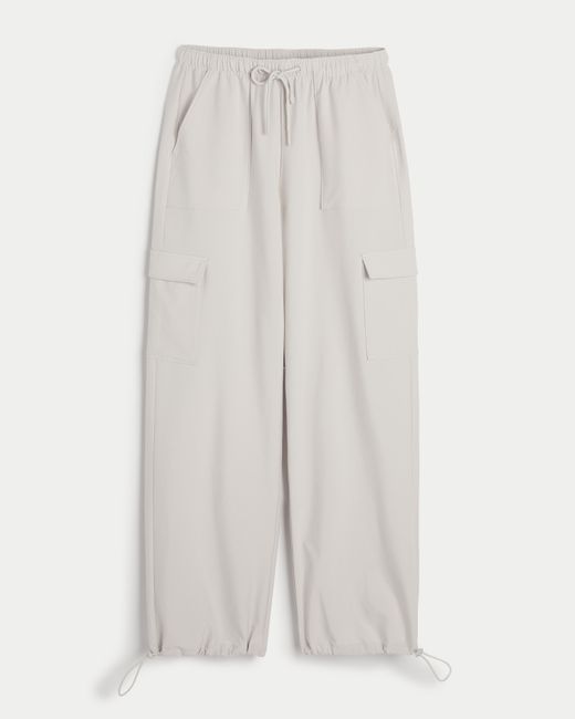 Hollister White Gilly Hicks Active Mid-rise Parachute Pants