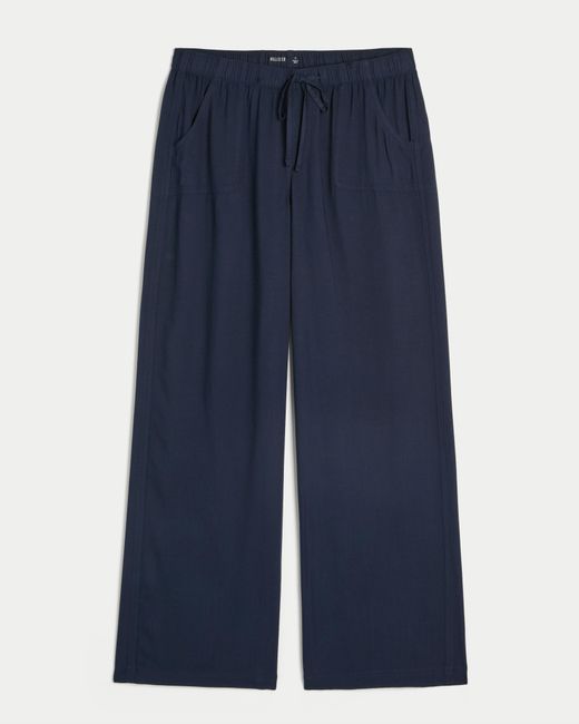 Hollister Blue Pull-on Slub Pants