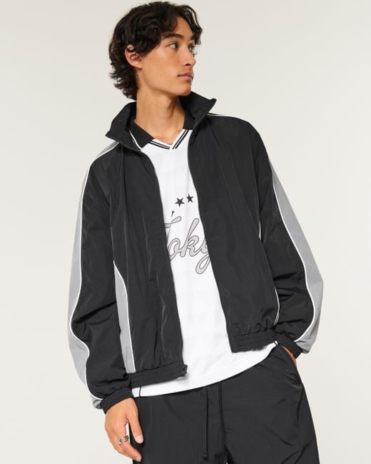 Hollister Zip up Windbreaker Jacket in Black for Men Lyst UK