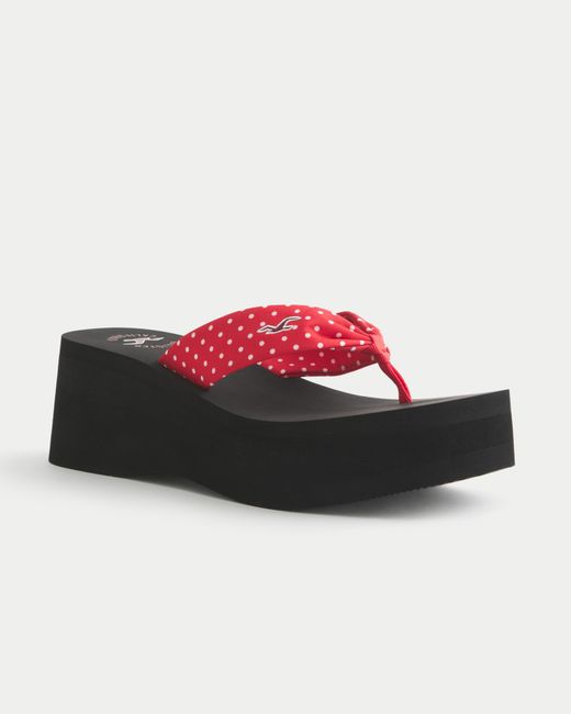 Hollister Multicolor Platform Flip Flops