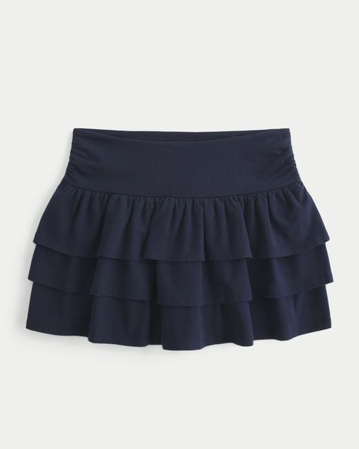 Hollister Blue Tiered Ruffle Mini Skort