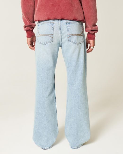 Hollister Blue Hermosa Relaxed Bootcut Jeans for men