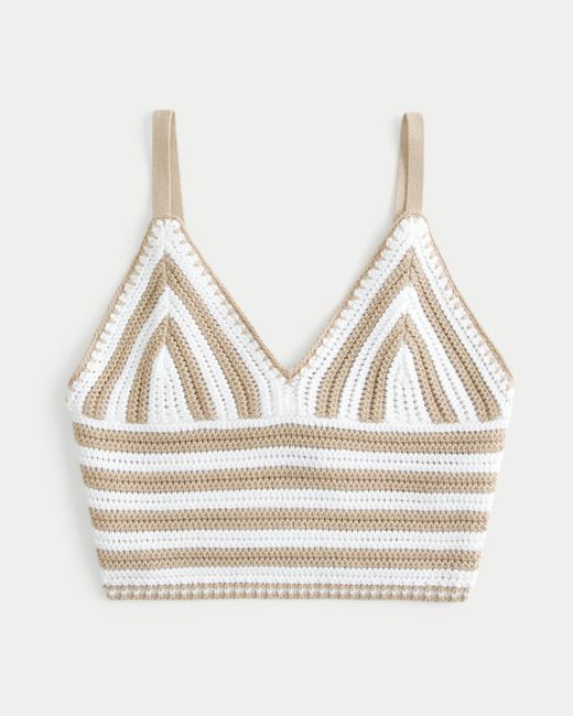 Hollister Natural Crop Crochet-style Bralette