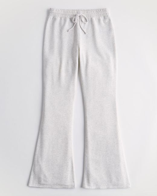 Hollister White Ultra High-rise Fleece Flare Pants