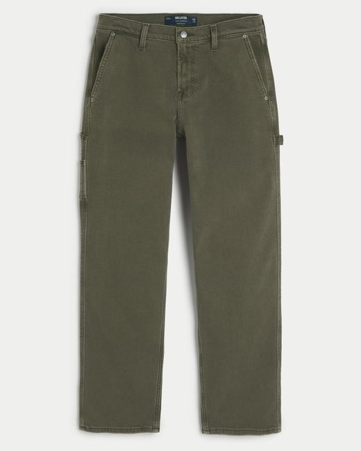 Hollister Green Olive Loose Carpenter Jeans for men