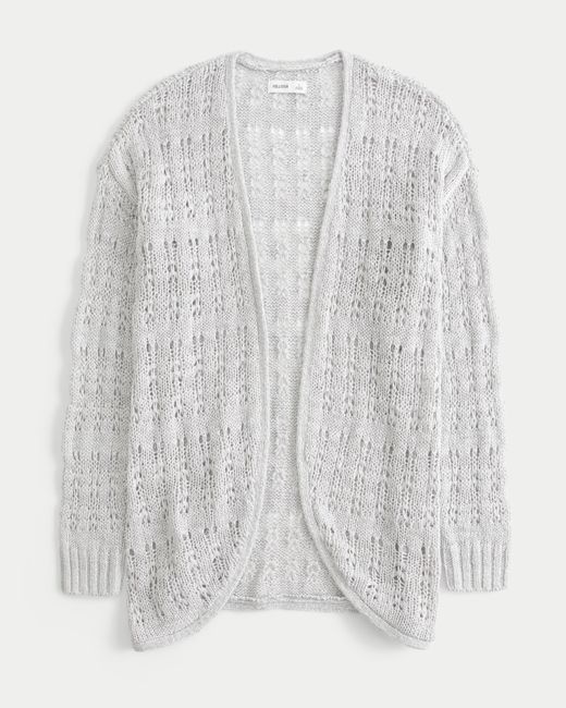 Hollister Gray Long-length No-close Cardigan