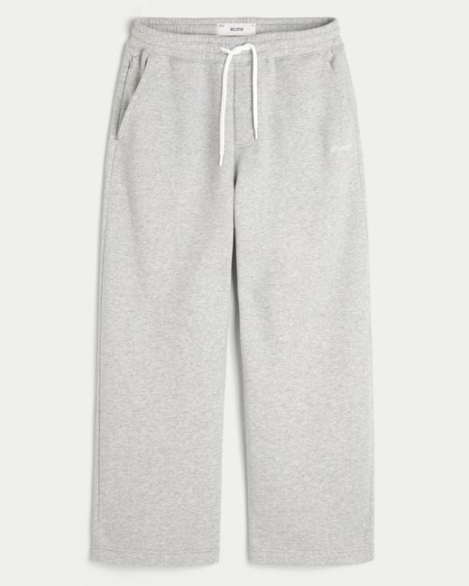 Hollister White Logo Super Baggy Sweatpants for men