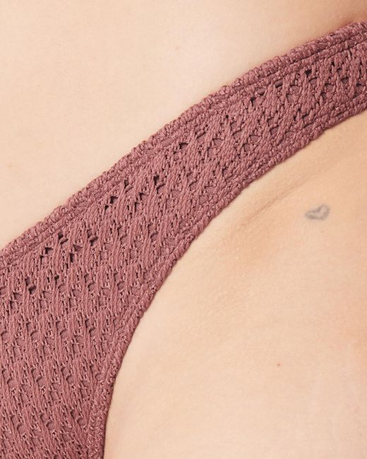 Hollister Pink Crochet-style High-leg Cheeky Bikini Bottom