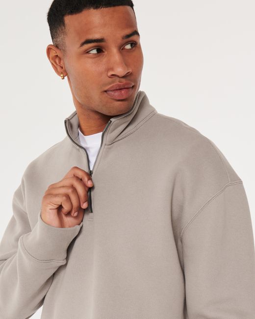 Quarter zip pullover hollister sale