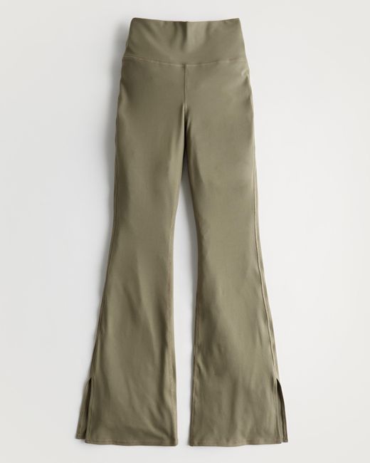 Hollister Green Gilly Hicks Recharge High-rise Split-hem Kick Flare Pants