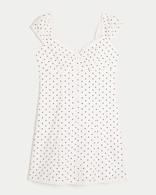 Hollister Natural Cap Sleeve Button Shirt Dress