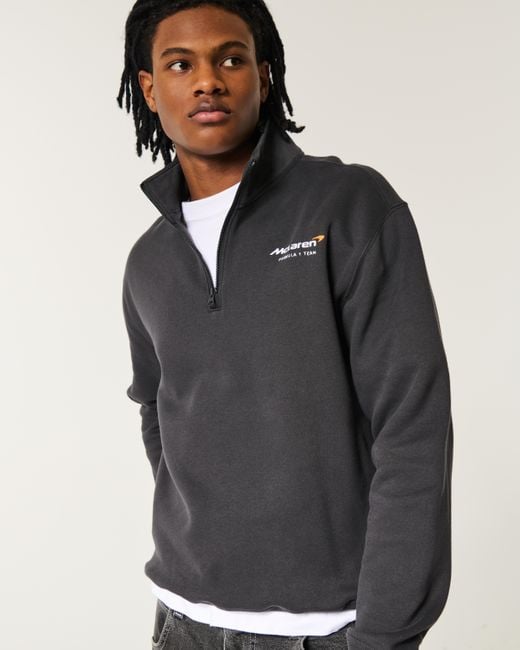 Hollister Sweatshirt mit kurzem Reißverschluss und McLaren-Grafik in Blue für Herren