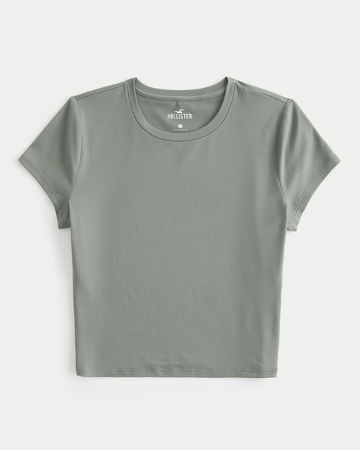Hollister Gray Soft Stretch Seamless Fabric Baby Tee