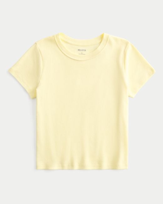 Hollister Yellow 100% Cotton Crew Baby Tee