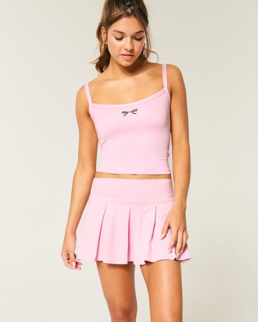 Hollister Pink Gilly Hicks Active plissierter Skort mit tiefer Taille
