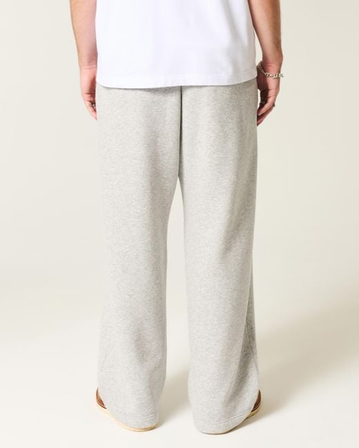 Hollister White Logo Super Baggy Sweatpants for men