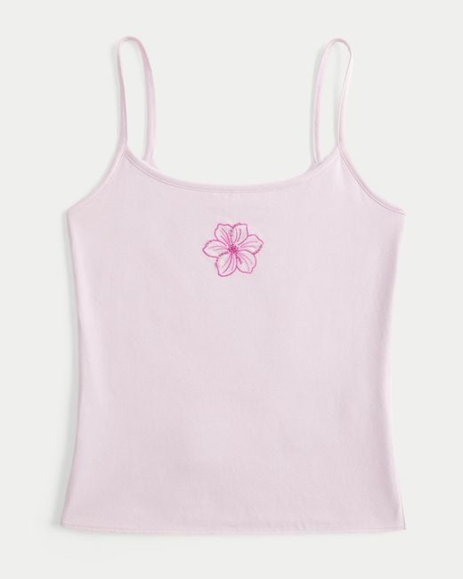 Hollister Pink Hollister Callie Reversible Floral Graphic Cami