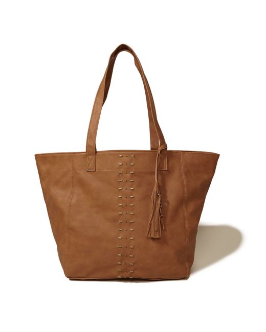 Hollister Vegan Leather Tassel Tote Bag in Brown | Lyst