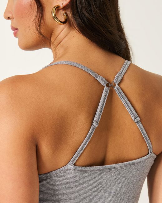 Hollister Gray Surf Team Graphic Henley Cami