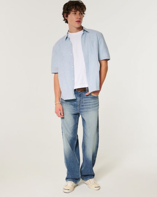 Hollister Blue Indigo Baggy Jeans for men