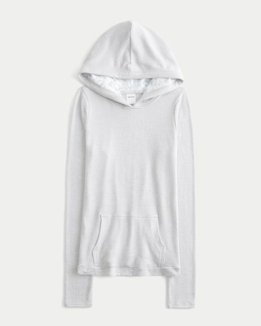 Hollister White Always Cozy Slim Hoodie