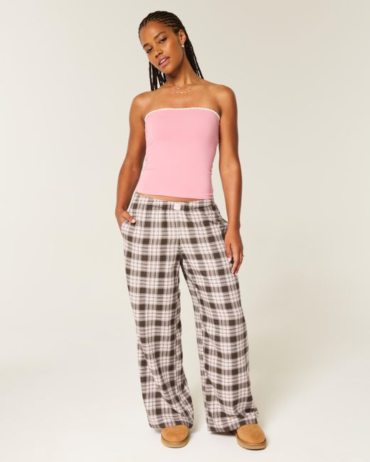 Hollister Gray Baggy Flannel Pants