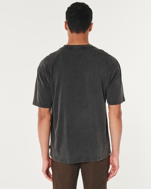 Hollister Black Heavyweight Boxy Crew T-shirt for men