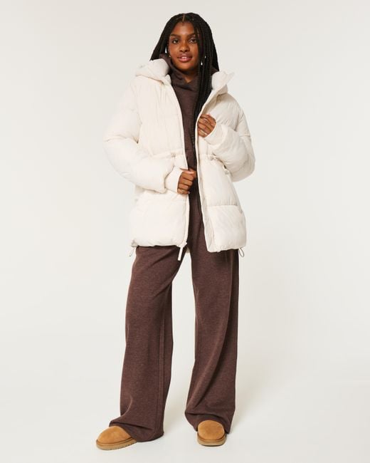 Hollister Natural Fleece-lined Puffer Jacket