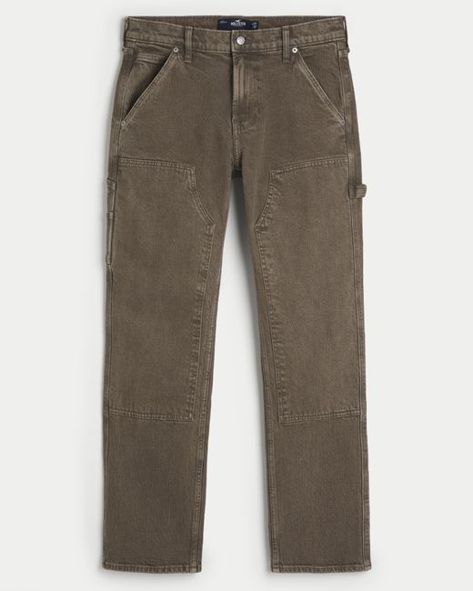 Hollister Gray Brown Signature Straight Carpenter Jeans for men