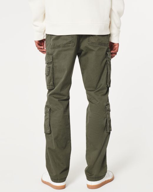 Hollister Green Slim Straight Cargo Pants for men